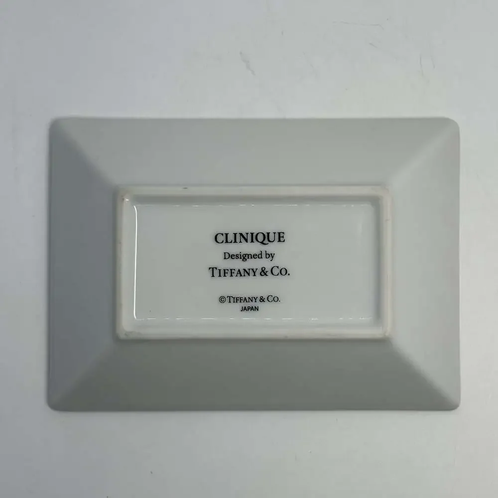 Rare Tiffany & Co Clinique Porcelain Trinket Jewelry Vanity Tray Plate Soap Dish